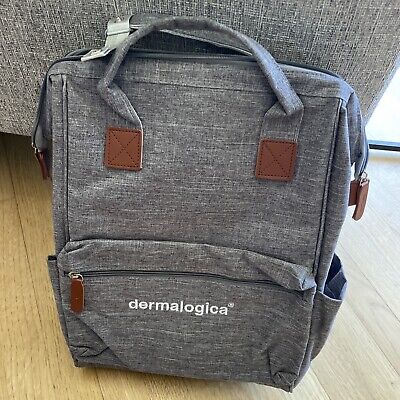 Dermalogica Backpack Diaper Bag Book Laptop Casual Grey Denim Look Style
