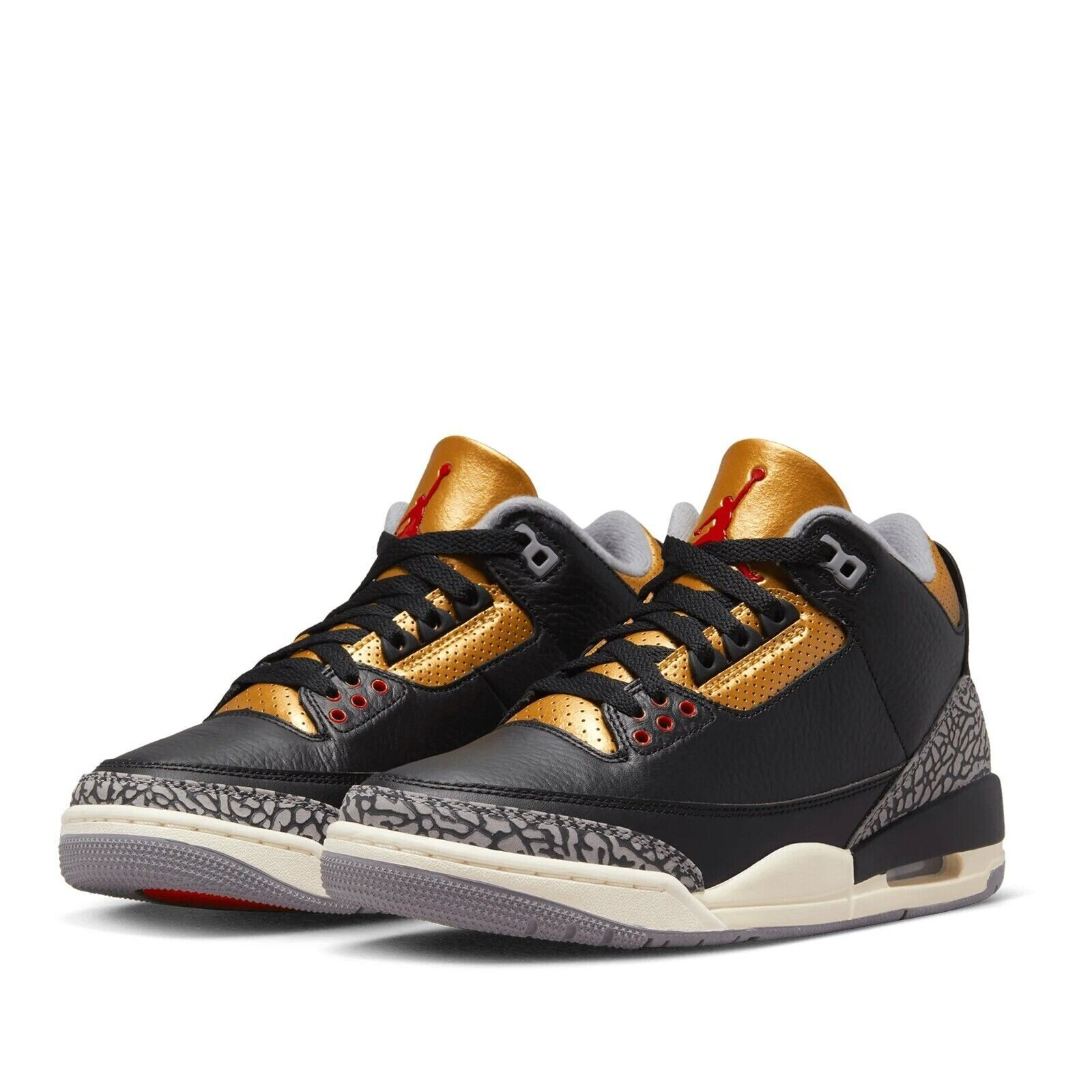 Air Jordan 3 Retro Women's Size 10.5 Black/Fire Red-Metallic Air Jordan 3 Retro Women's Size 10.5 Black/Fire Red-Metallic