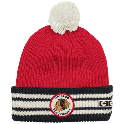 Вязаная шапка с манжетами и помпоном Chicago Blackhawks Watch Cap