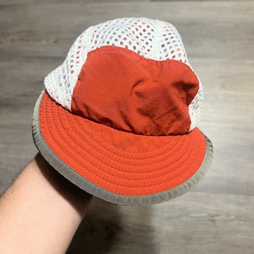 Vintage 90s Patagonia Mesh 5 Panel Hiking Hat Cap White Red Vintage 90s Patagonia Mesh 5 Panel Hiking Hat Cap White Red