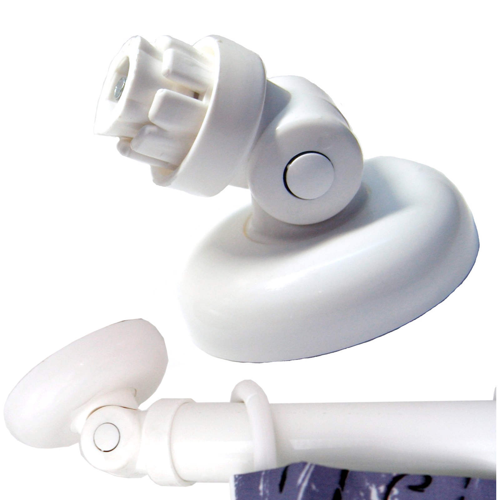 White Pole Adapter Angled Wall Ceiling 28mm Diameter Curtain Rail