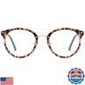SOJOS Retro Round TR90 Blue Light Reading Glasses Womens Mens Readers Computer Glasses Eyewear Frame SJ9001, Bright Leopard Frame 1.00 x