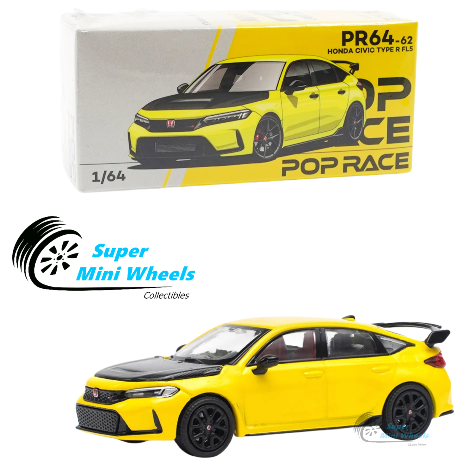Pop Race 1:64 Honda Civic FL5 Type-R Sunlight YL PR64-62 | eBay