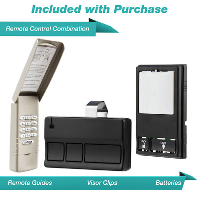For Liftmaster Sears Garage Door Keypad 377LM + Visor Remote 373LM + Wall 78LM
