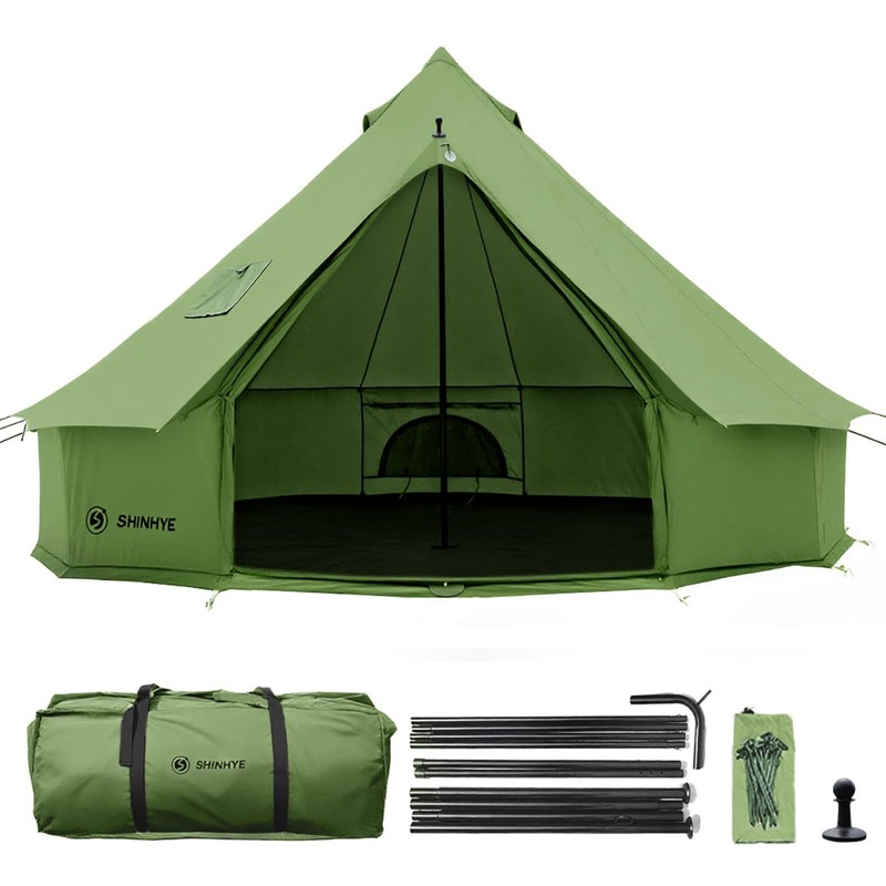 Canvas Bell Yurt Tent with Stove Jack, Waterproof Luxury 4