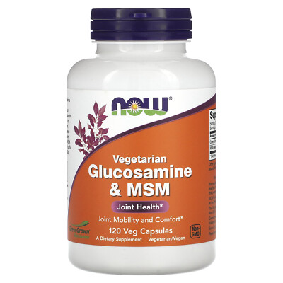 Now Foods Glucosamine MSM Vegetarian 120 растительных капсул с гарантией качества GMP,