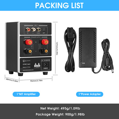 HIFI Karaoke Amplifier w/MIC Bluetooth S/PDIF Audio Amp for Home/Car USB Player