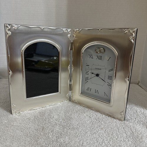 Danbury Things Remembered Silver And Pearl Picture Frame And Clock Wedding Photo