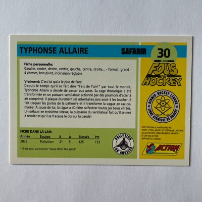 1992 Panini Fous du Hockey #30 Typhonse Allaire