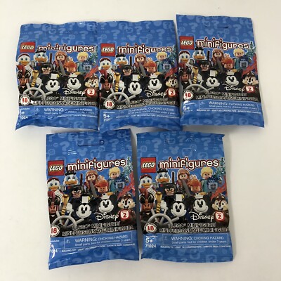 LEGO ~ 5 Packs Disney Series 2 Minifigures 71024 Blind Bags Sealed Minifig
