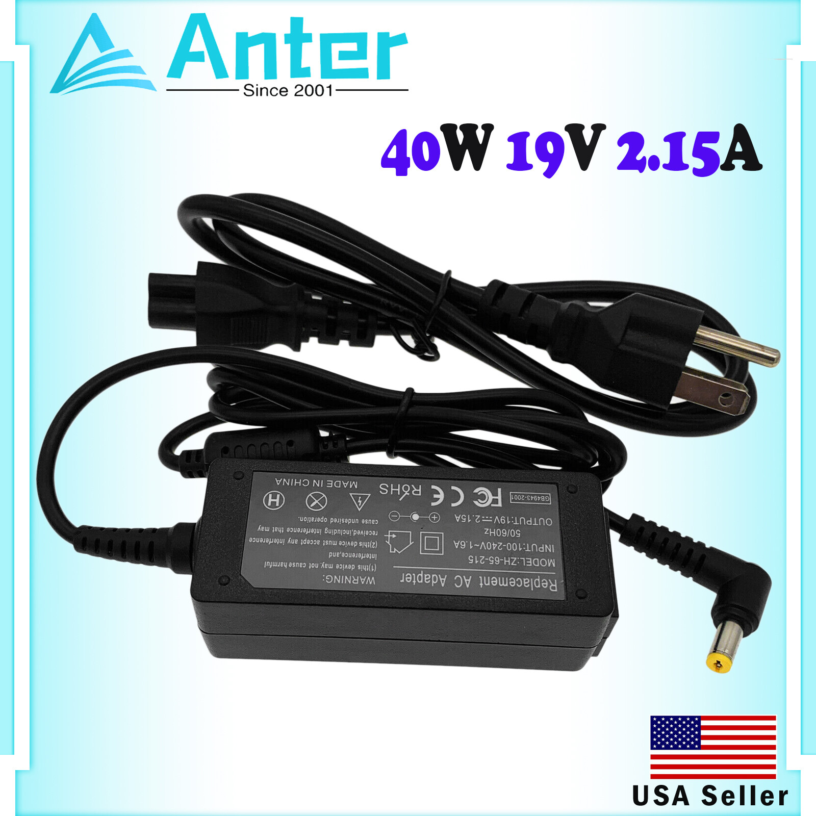 Charger For Acer Monitor G236hl H236hl S230hl S231hl Power Supply 40w