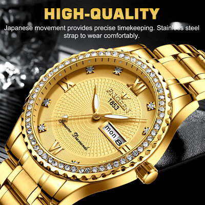 Waterproof Men's Watches Relojes De Hombre Stainless Steel Quartz Business Gifts
