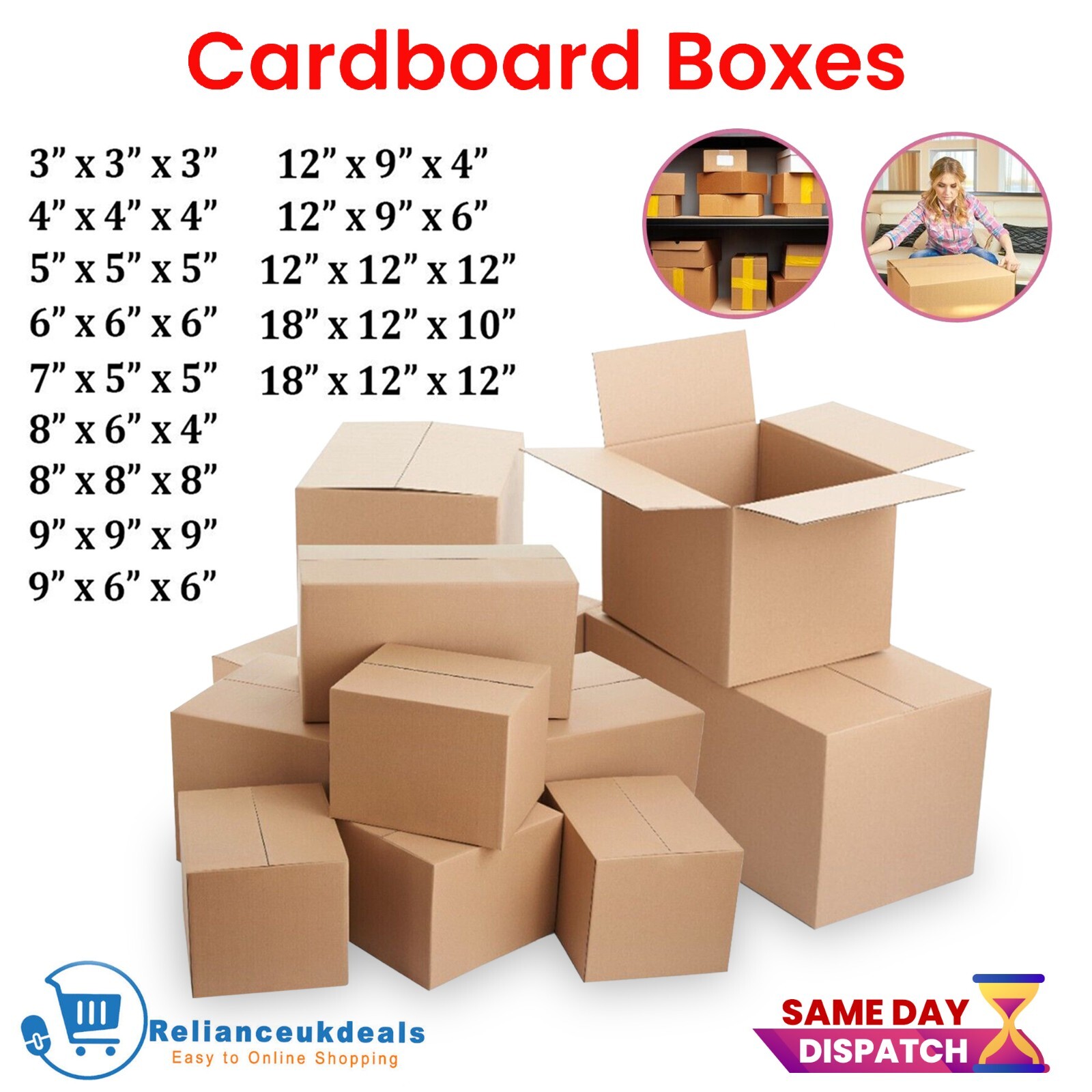 Brown Cardboard Boxes Single Wall Postal Shipping ALL SIZES Small Large Boxes