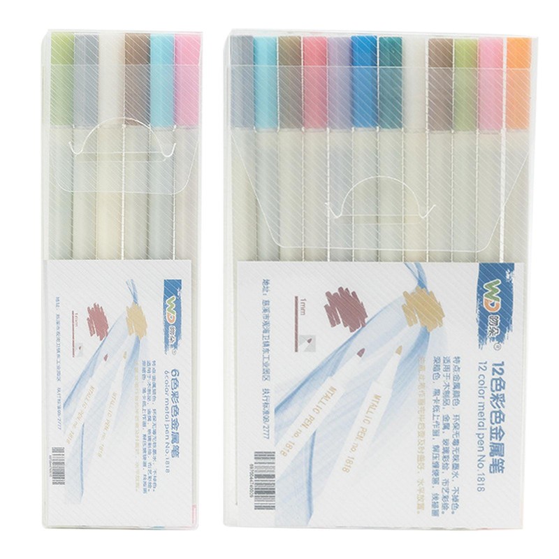 6/12pcs Fineliner Tip Brush Marker, Paint Brush Pens Nail Art Pens Art Supplies