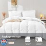 HYMOKEGE White Duvet Cover Queen Size, Ultra Soft 3-Piece Seersucker Duvet Cover Set with Zipper Closure, Soft Brushed Microfiber Bedding Set with 8 Corner Ties (90