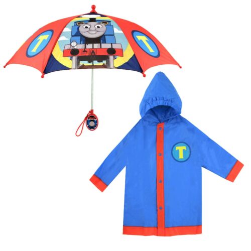 Mattel Thomas & Friends Kid Umbrella with Matching Rain Poncho for Boys Ages 2-5