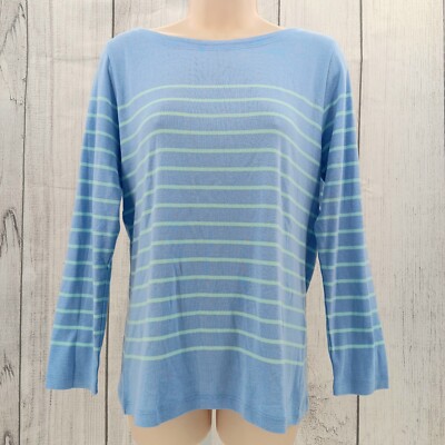 Vineyard Vines Woman's Striped Boatneck Tee - Calm Water - Large  AF1-2.5