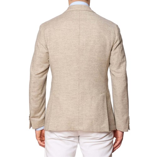 Pre-owned Sartoria Partenopea Beige Wool-cashmere Unlined Jacket Current Model