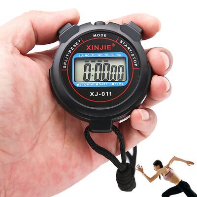 Counter Watch Odometer Stopwatch Waterproof Sports Timer Digital LCD Chronograph