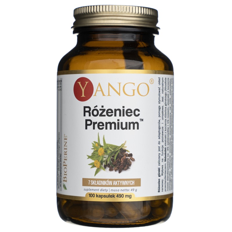 Yango Adaptogens Rhodiola Rosea, Ginkgo Biloba, Ashwagandha, Gotu Kola 100 Kaps