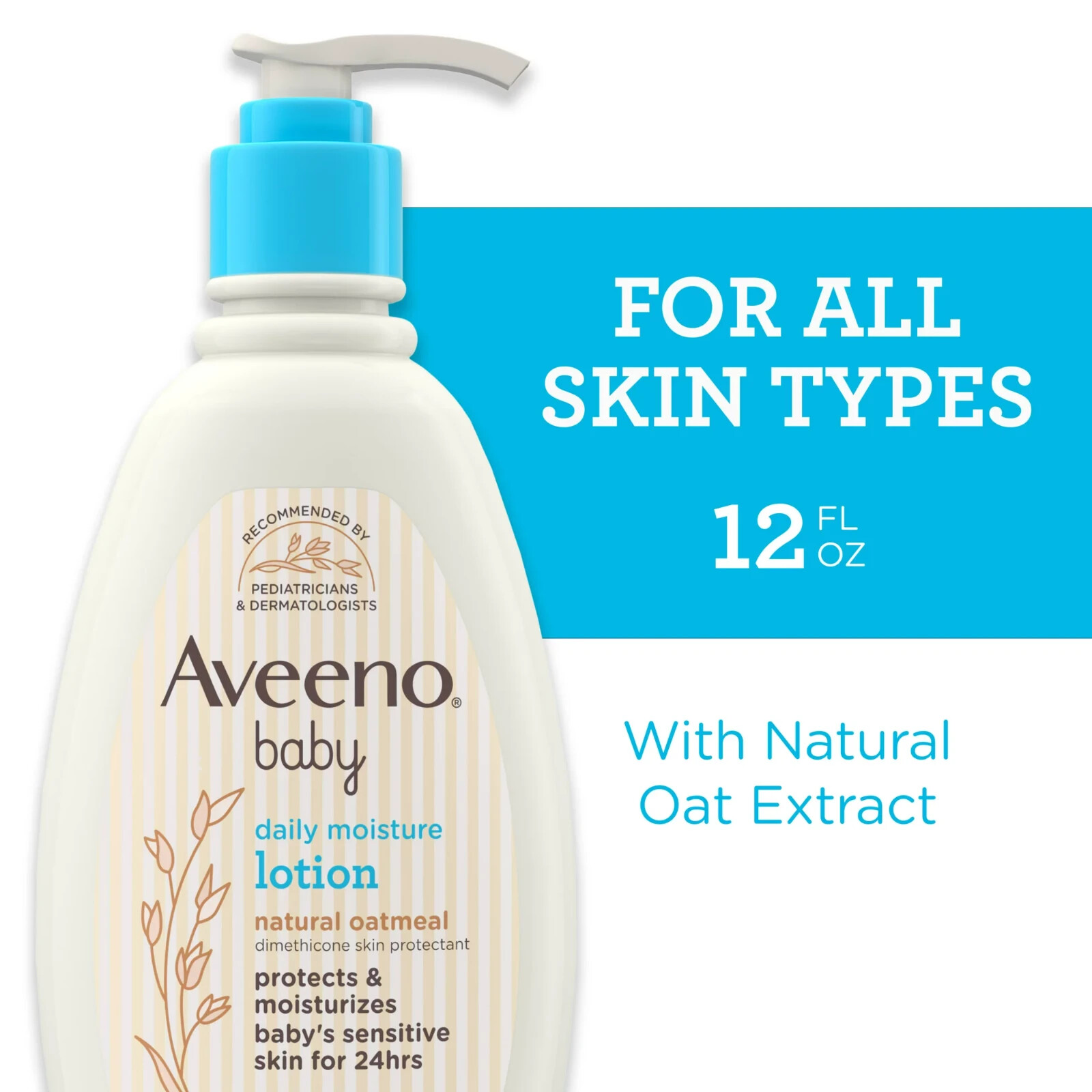 Aveeno Baby Daily Moisture Lotion with Colloidal Oatmeal, 12 fl. oz
