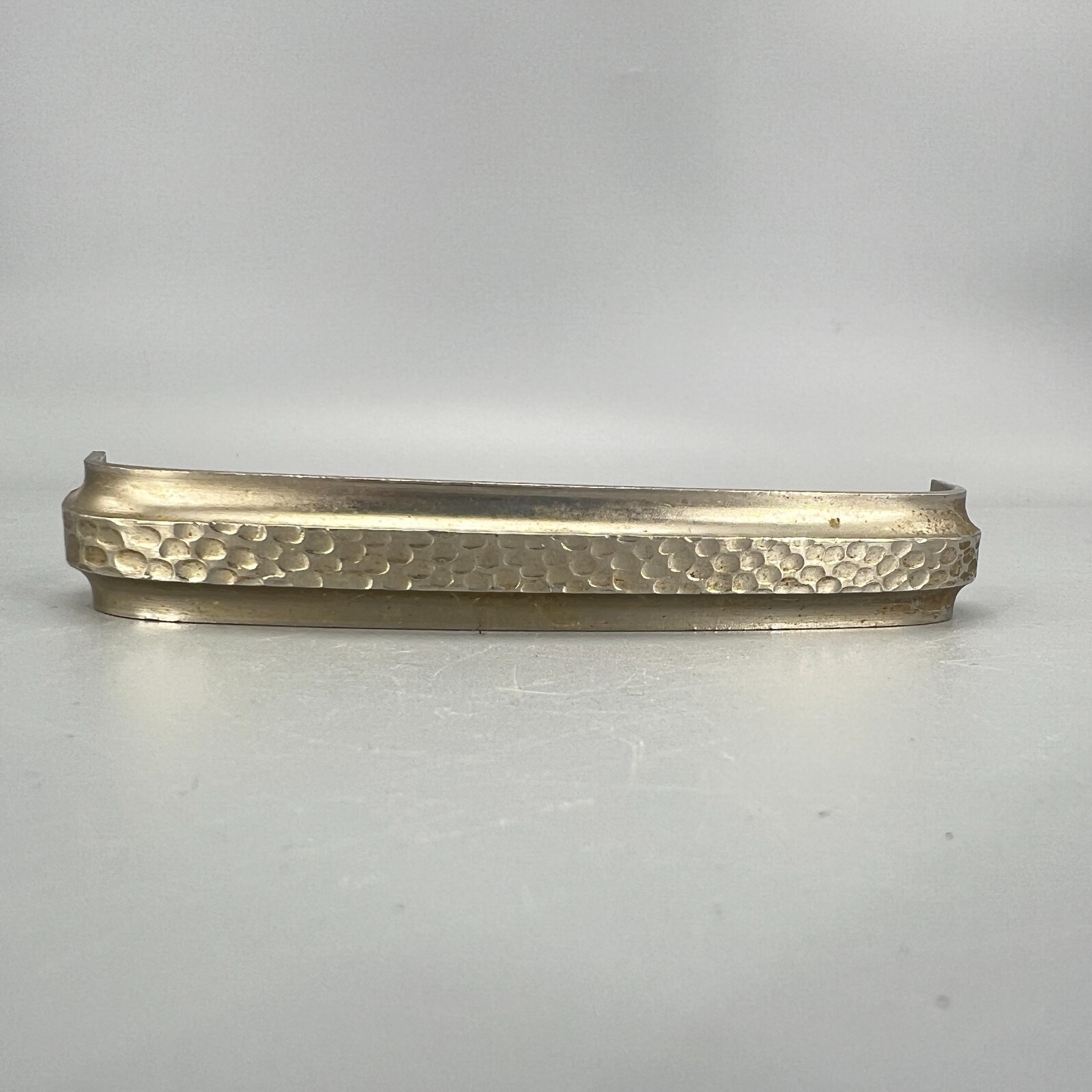 Vintage Hammered Silver Tone Metal Drawer Cabinet Pull Handle 120mm Centres