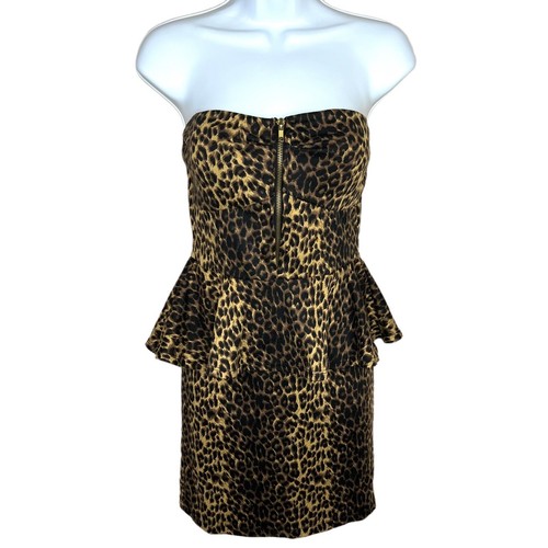 peplum leopard dress L