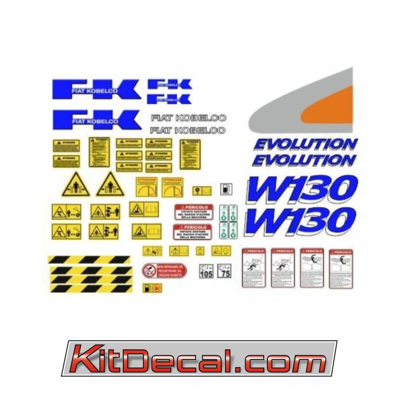 AdhÃ©Sifs Stickers Fiat Kobelco W130 Pl Evolution Graphiques Complet
