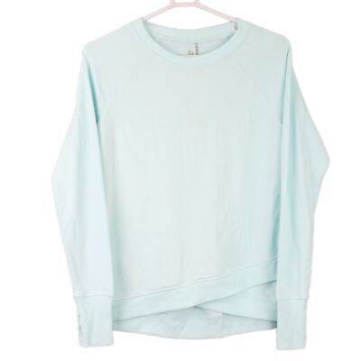 Danskin Women's Criss Cross Long Sleeve Tunic, Small, Bleached Aqua