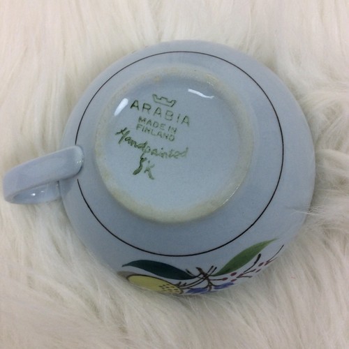 Arabia of Finland Windflower Two Flat Cups Saucer for Soup Bowl 1955 - 1970
