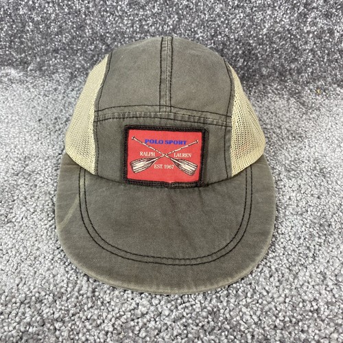 Vintage 90s Polo Sport Ralph Lauren Paddle Hat Sportsman Long Bill Made In USA