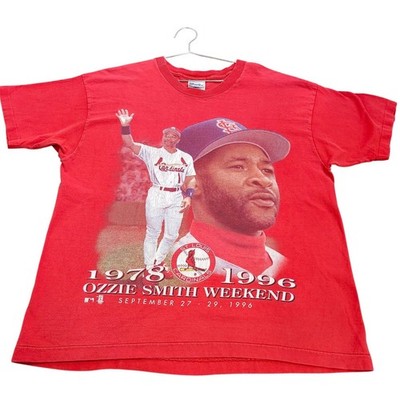 Vintage 1996 Ozzie Smith Weekend T Shirt St Louis Cardinals Pro Player USA Large