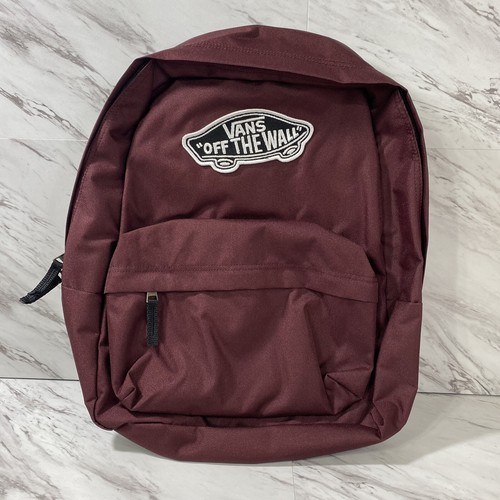 Vans Backpack Maroon Skateboard Logo Laptop Bag Realm Classic NWT Burgundy Red