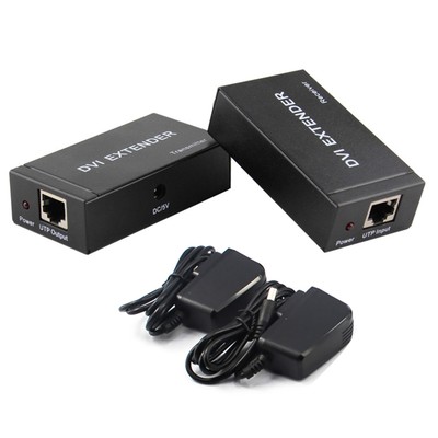 60M DVI Extender Via RJ45 Cat5e/6 Cable W/ EDID 1080P 3D TO Transmitter Receiver