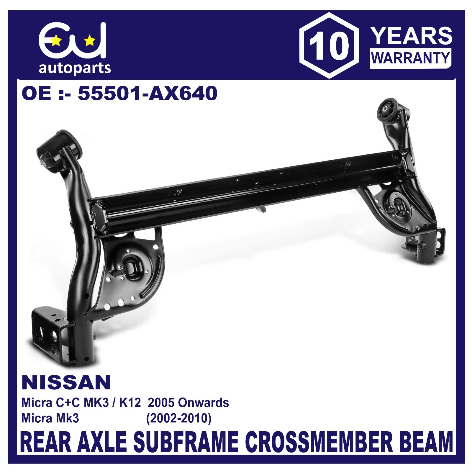 NEW REAR AXLE SUBFRAME CROSSMEMBER BEAM FOR NISSAN MICRA MK3 III K12 02-10
