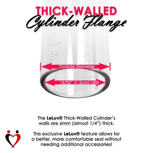 LeLuv Penis Pump Smart Magna LCD | Thick Wall Cylinders | 1.3-3.1 Inch Diameters