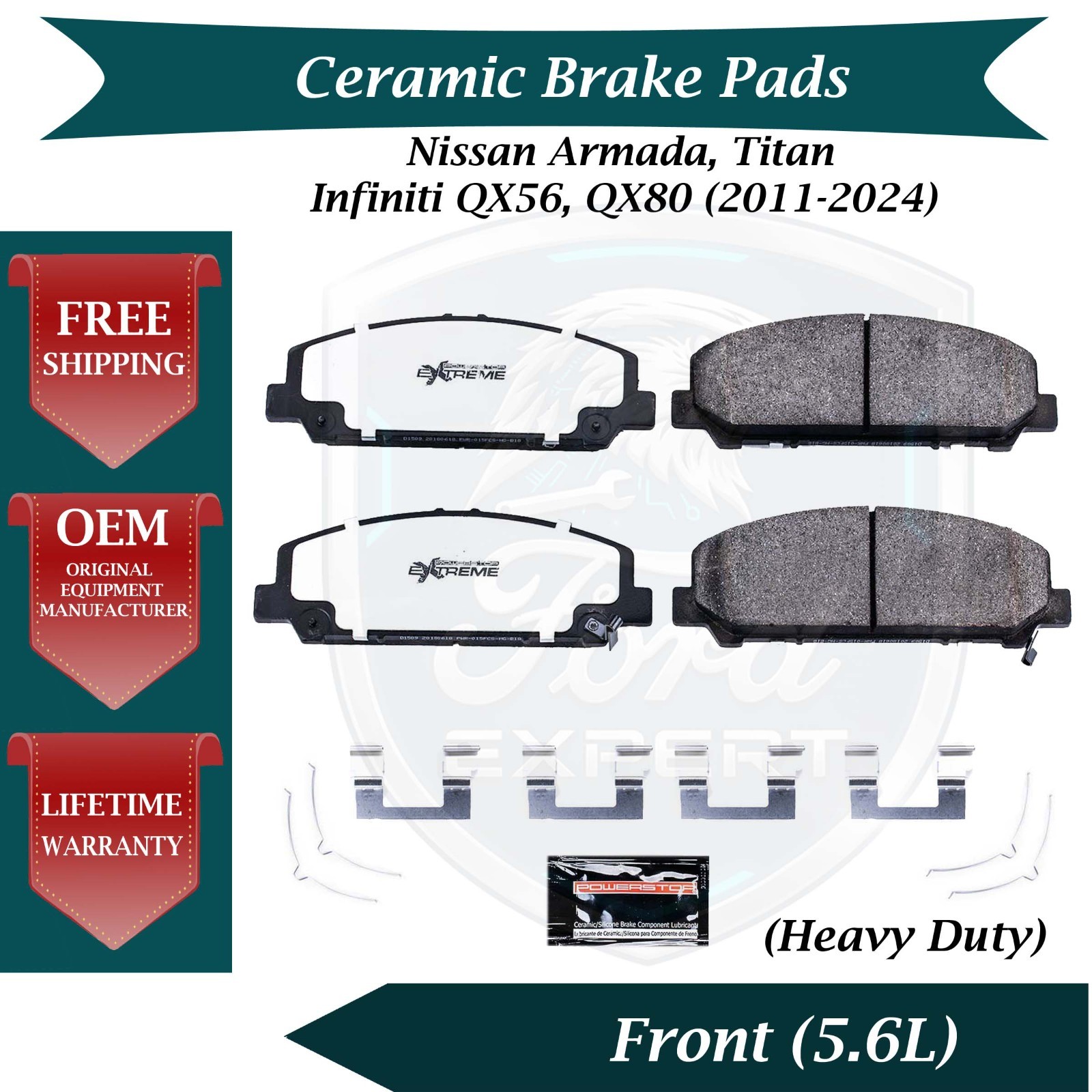 New OE Front Ceramic Brake Pads Kit For 2011-2024 Nissan & Infiniti 9 Yr Warrant