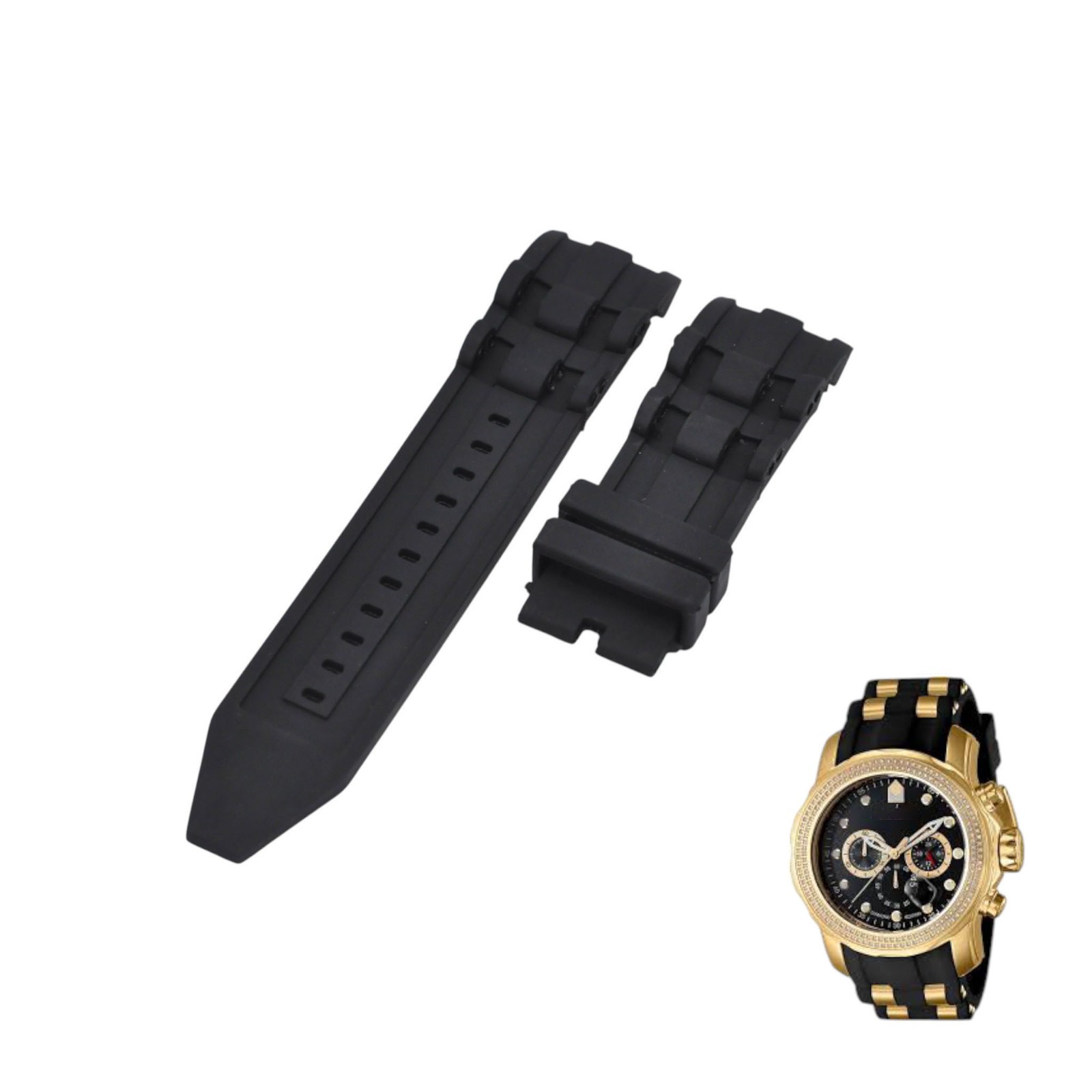 Pro Diver 37992 26mm Black Rubber Watch Strap For Invicta