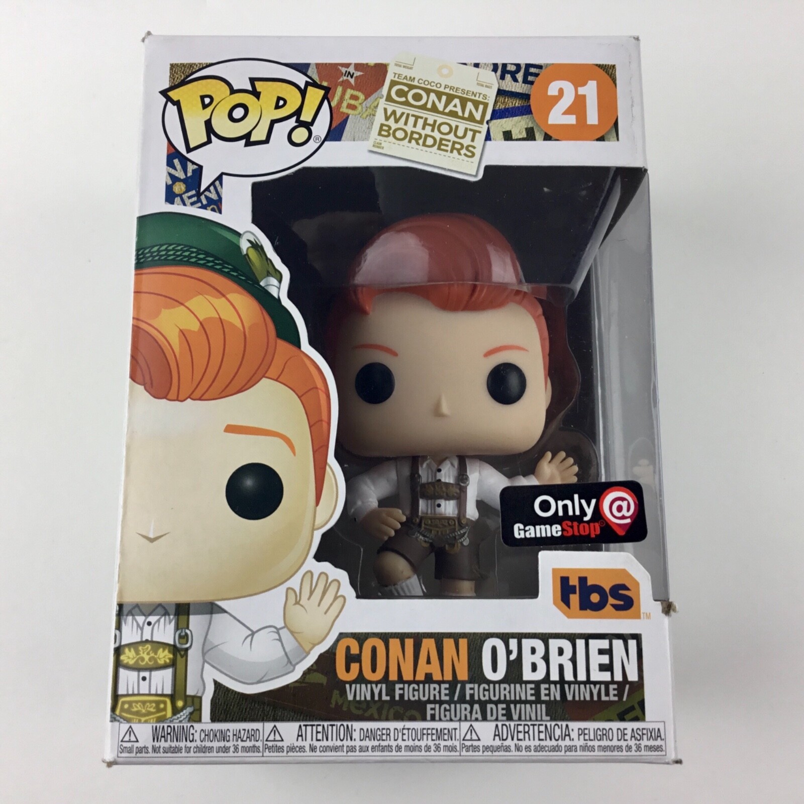 Funko Pop CONAN O'BRIEN LEDERHOSEN GameStop Exclusive #21 Damaged Box