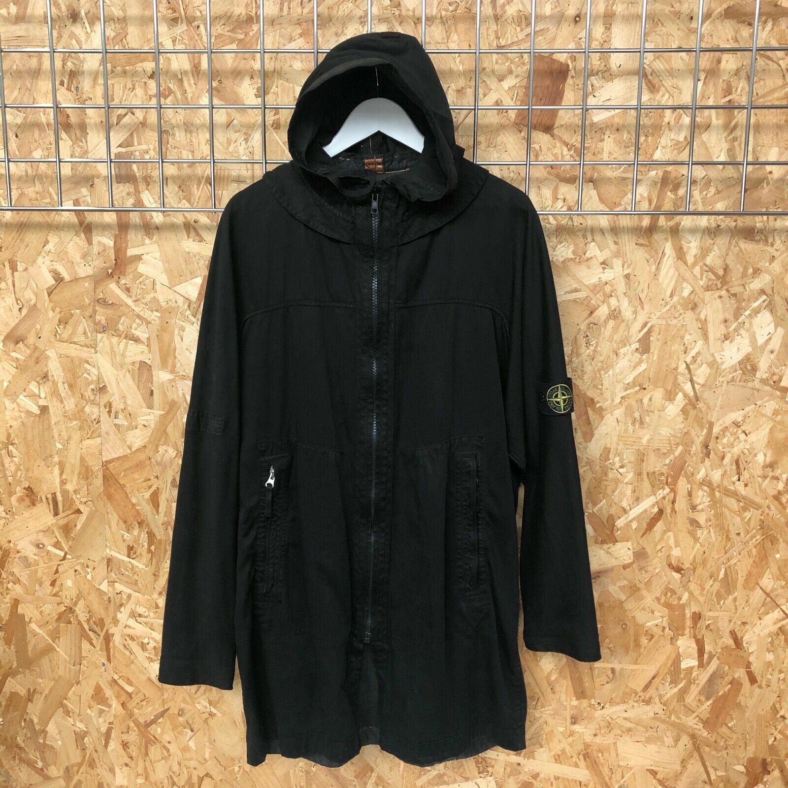 Raso long parka jacket black 
