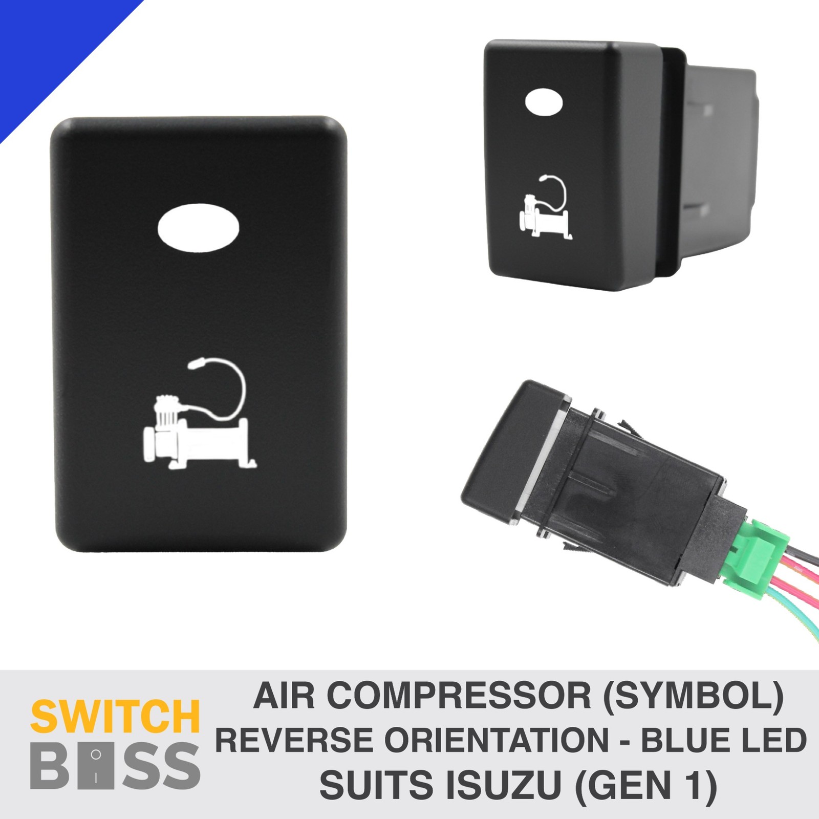 AIR COMPRESSOR (SYMBOL) BLUE LED (RO) Push Switch Suit ISUZU D-MAX MUX 2012-18