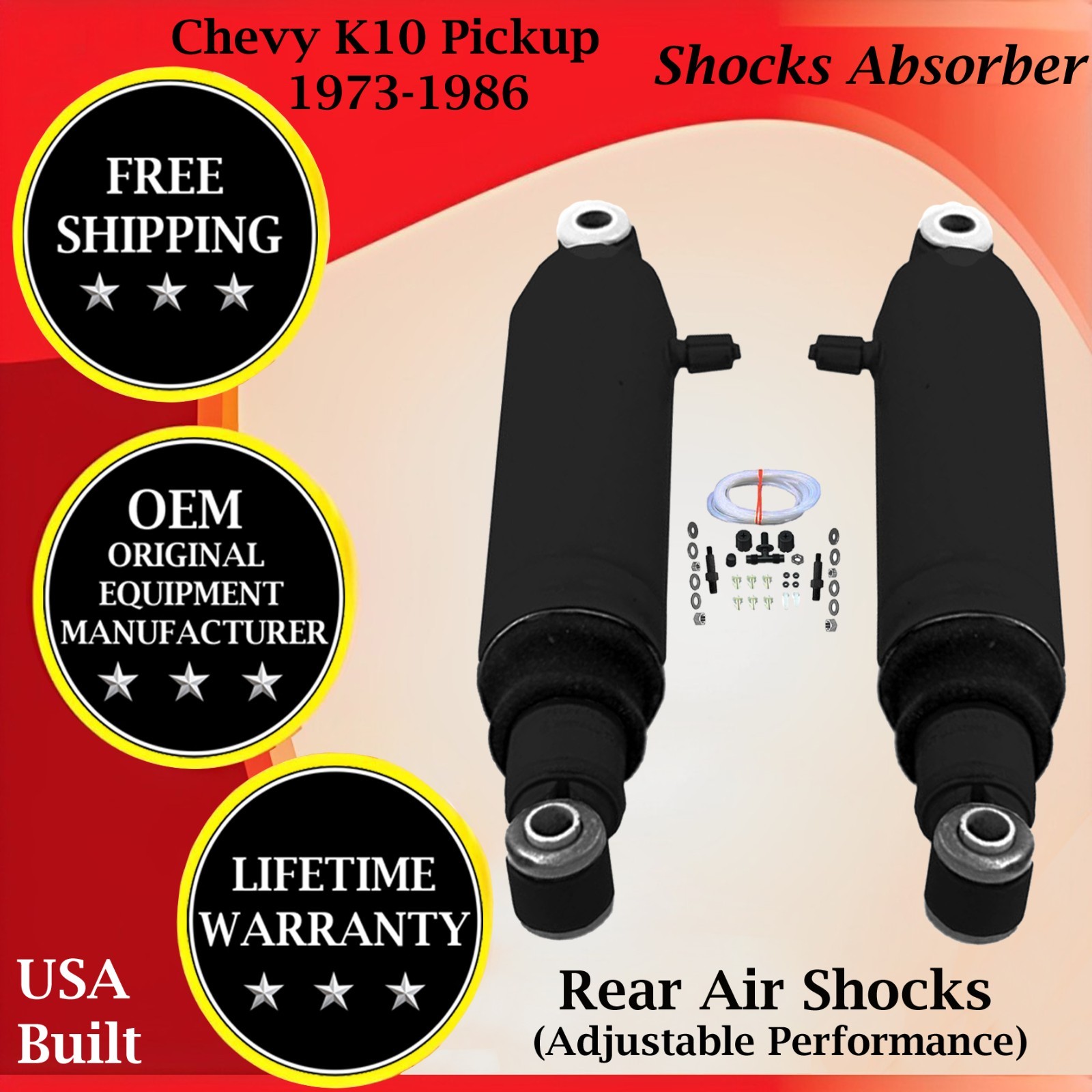 Monroe OEM Rear Air Shocks For 1973-1986 Chevy K10 Pickup 4WD Lifetime Warranty