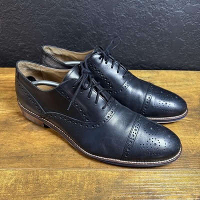 Johnston & Murphy Conard 20-8681 Black Leather Wingtip Oxford Mens Size 12M