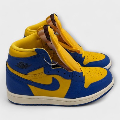 Nike Women's Air Jordan 1 Game Royal and Varsity Maize Shoes Sneakers Size 7