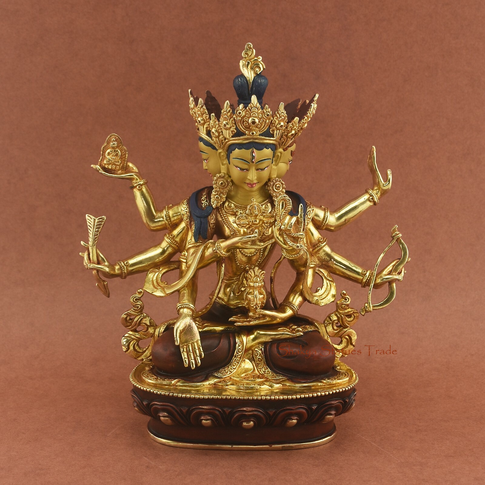 多腕の金属製神像Gold Plated Namgyal Statue 多腕の金属製神像Gold Plated Namgyal Statue 美術品