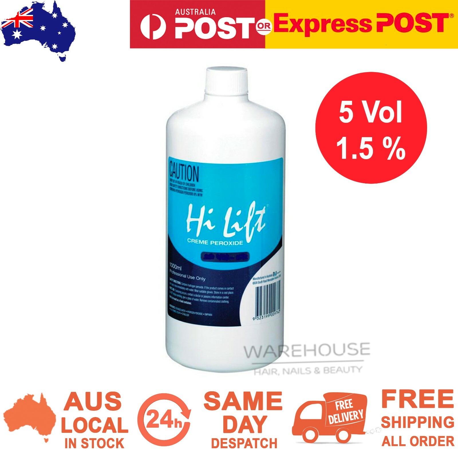Hi Lift Peroxide 5 Vol 1 5 1l 1 Litre Hair Colouring Dye Tint
