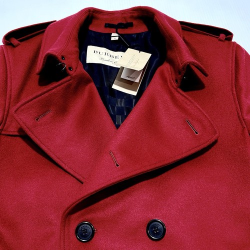 Pre-owned Burberry The Kensington Mid Length Wool Cashmere Red Coat Us 42/ L