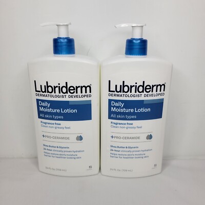 Lubriderm Daily Moisture Body Lotion, Fragrance-Free, 24 oz., 2 pk.- New