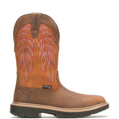 

Мужские коричневые рабочие ботинки Wolverine Rancher Durashocks WP CarbonMax 10 дюймов, Коричневый, Wolverine Rancher Durashocks Waterproof CarbonMax 10"