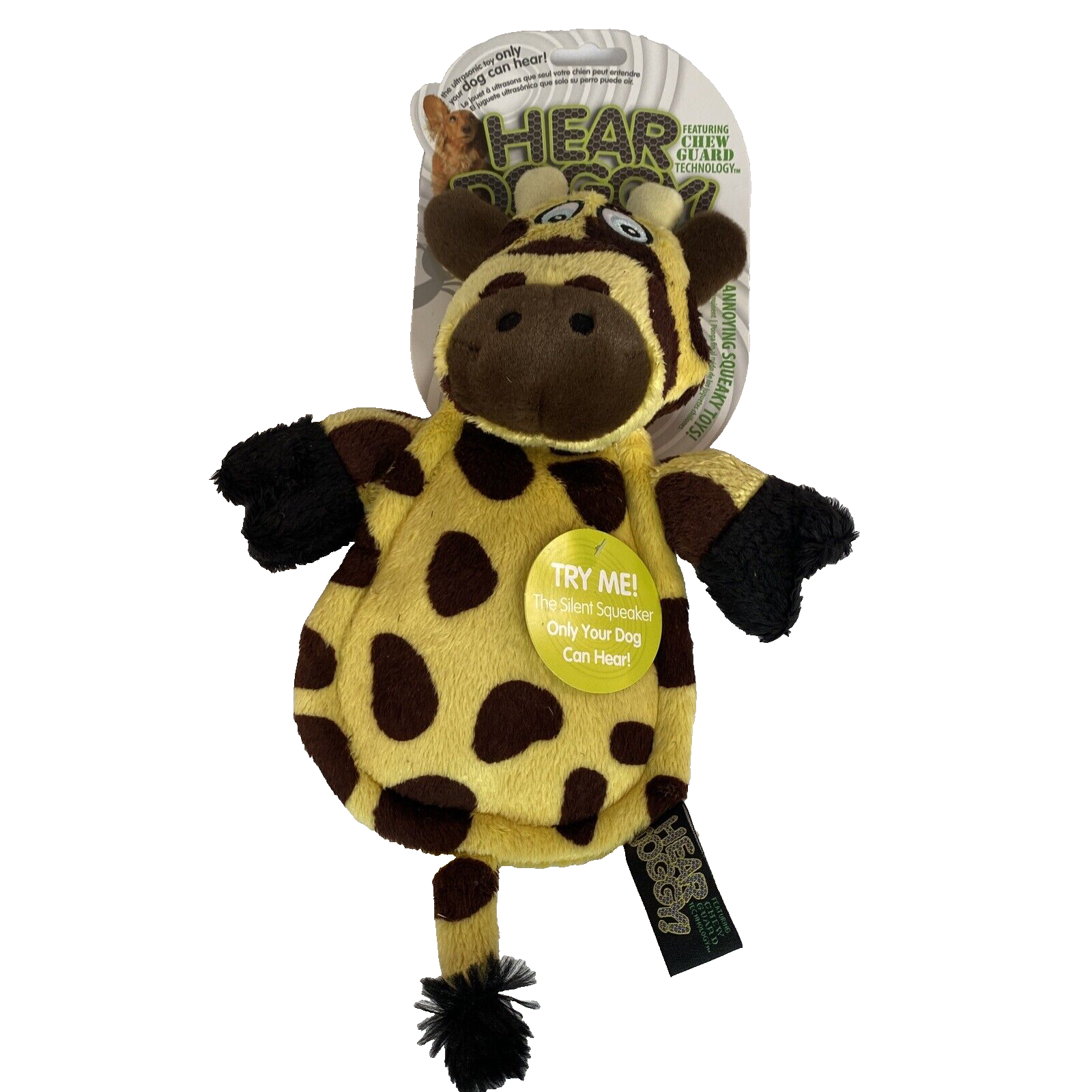 Hear Doggy Flattie Giraffe With Chew Guard Technology Ultrasonic Dog Chew Toy